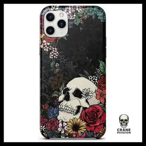 Coque Fleurs (iPhone) - Crâne Passion