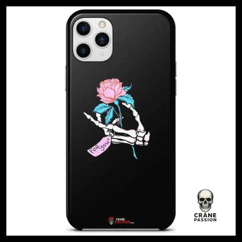 Coque Squelette Fleurs (iPhone) - Crâne Passion