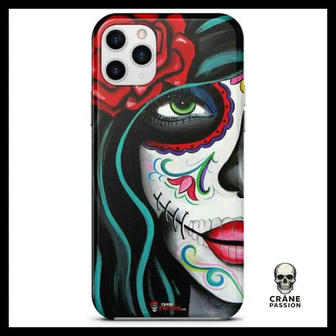 Coque Tête de Mort Femme Mexicaine Maquillage (iPhone) - Crâne Passion