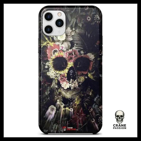 Coque Tête de Mort Fleurie (iPhone) - Crâne Passion