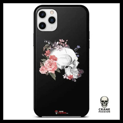 Coque Tête de Mort Fleurs (iPhone) - Crâne Passion
