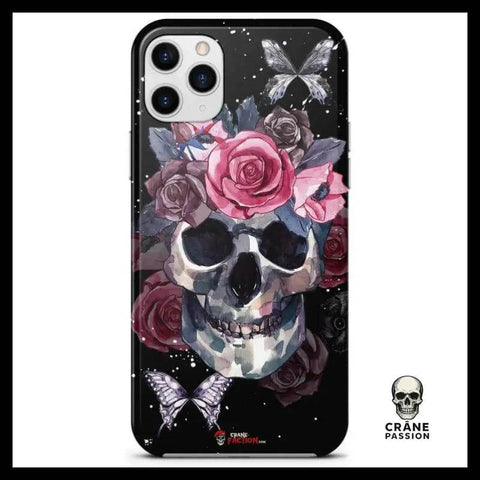 Coque Tête de Mort Papillon (iPhone) - Crâne Passion