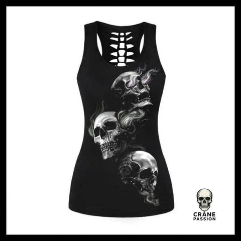 Débardeur Biker Femme - Crâne Passion