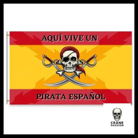 Drapeau Crâne Espagnol - Crâne Passion