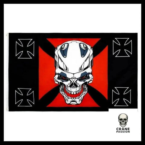 Drapeau Croix de Malte - Crâne Passion