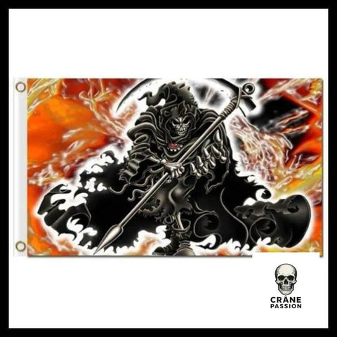 Drapeau Faucheuse - Crâne Passion