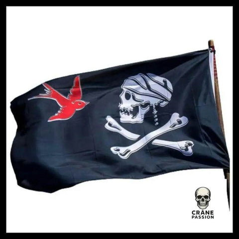 Drapeau Oiseau Macabre - Crâne Passion