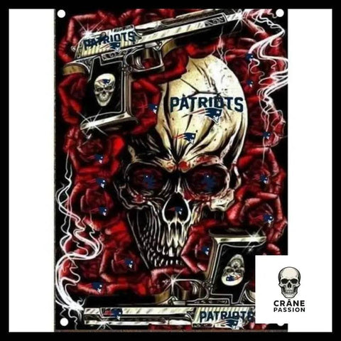Drapeau Patriote - Crâne Passion
