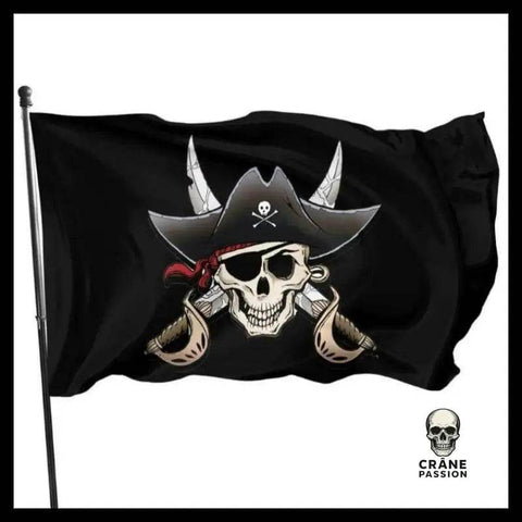 Drapeau Pirate Chapeau - Crâne Passion