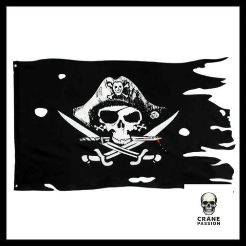 Drapeau Pirate Interdit - Crâne Passion