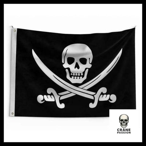 Drapeau Pirate Sabre - Crâne Passion