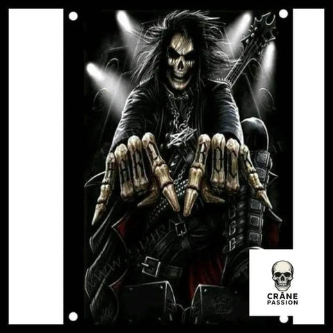 Drapeau Squelette de la Mort - Crâne Passion