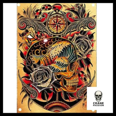 Drapeau Tête de Mort Art - Crâne Passion