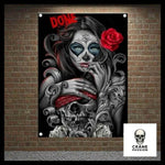 Drapeau Tête de Mort Femme Mexicaine - Crâne Passion