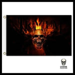 Drapeau Tête de Mort En feu - Crâne Passion