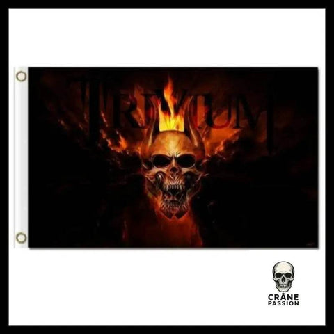 Drapeau Tête de Mort En feu - Crâne Passion