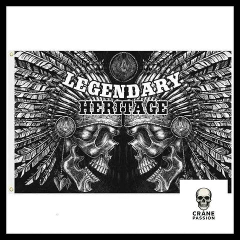 Drapeau Tête de Mort Indien - Crâne Passion