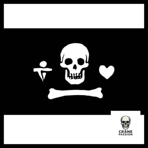 Drapeau Tête de Mort Love - Crâne Passion