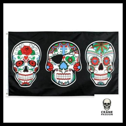 Drapeau Tête de Mort Mexicaine Calavera - Crâne Passion