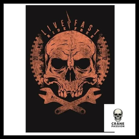 Drapeau Tête de Mort Motard - Crâne Passion