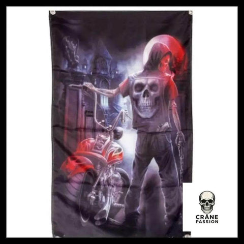 Drapeau Tête de Mort Moto - Crâne Passion