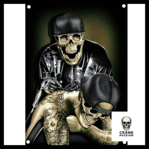 Drapeau Tête de Mort Tatouage - Crâne Passion