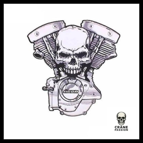 Écusson Crâne Motard - Crâne Passion