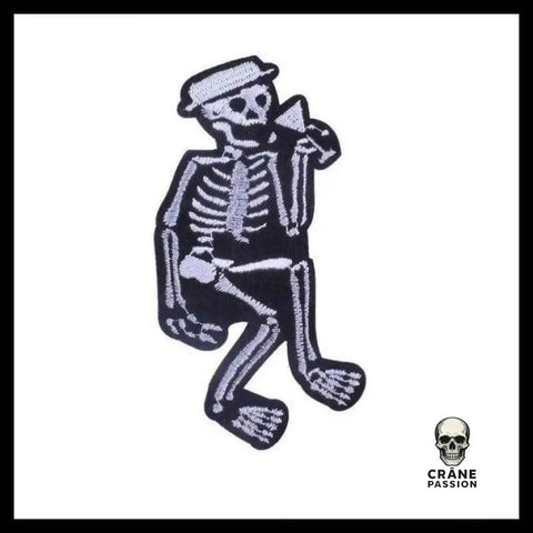 Écusson Squelette Noir et Blanc - Crâne Passion