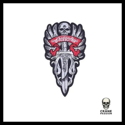Écusson Tête de Mort Aillée - Crâne Passion
