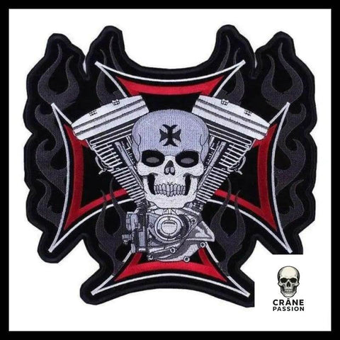 Écusson Tête de Mort Biker - Crâne Passion