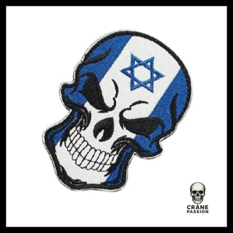 Écusson Tête de Mort Bleue - Crâne Passion