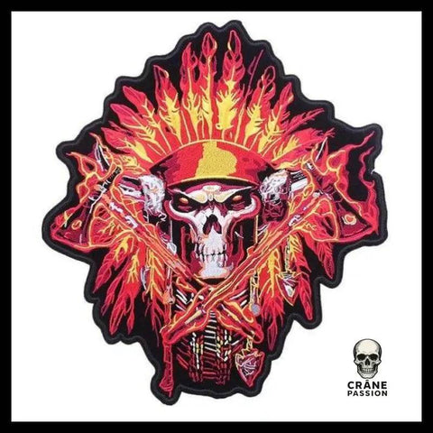 Écusson Tête de Mort En Feu - Crâne Passion