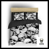 Housse de Couette Tête de Mort Noir et Blanc - Crâne Passion