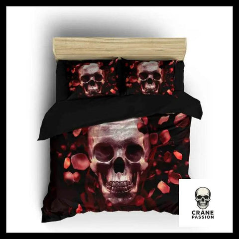 Housse de Couette Tête de Mort Romantique - Crâne Passion