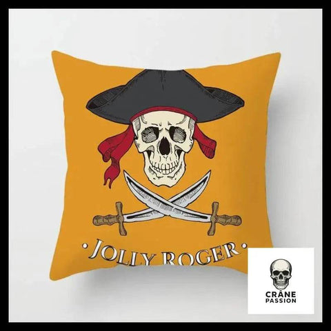 Housse de Coussin Tête de Mort Jolly Roger - Crâne Passion