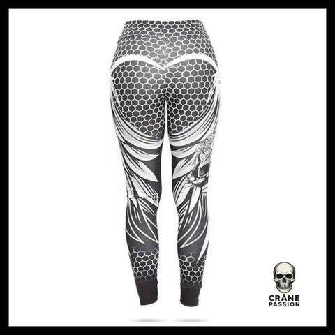 Legging Crâne Fleuri - Crâne Passion