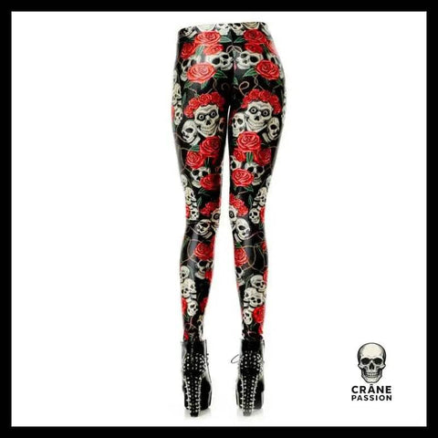 Legging Fleuri - Crâne Passion