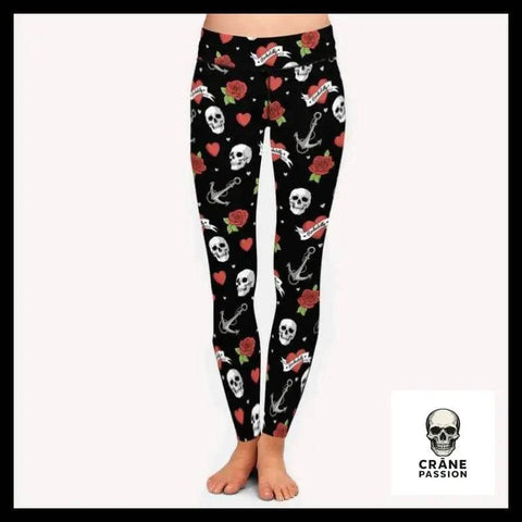 Legging Tête de Mort Ancre - Crâne Passion
