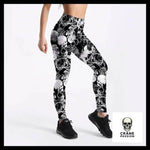 Legging Tête de Mort Black And White - Crâne Passion