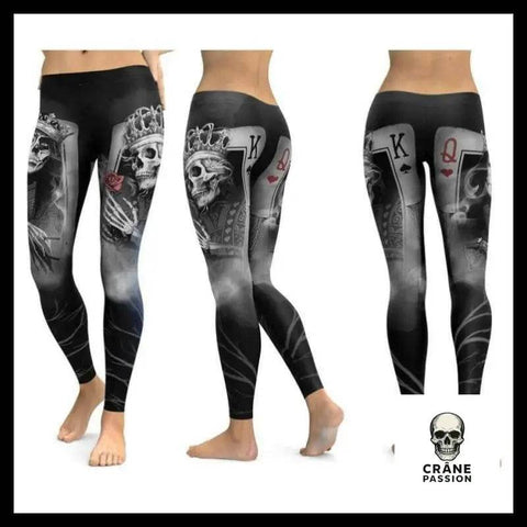 Legging Tête de Mort Cartes de Jeux - Crâne Passion