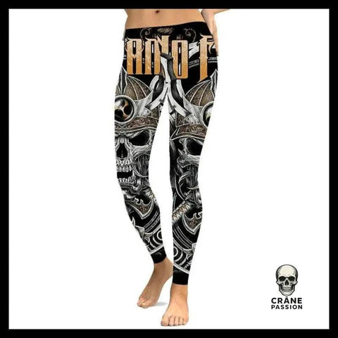 Legging Tête de Mort Casque Metal - Crâne Passion
