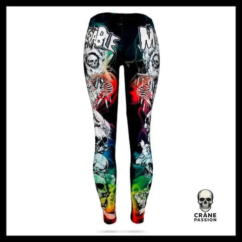Legging Tête de Mort Colorée - Crâne Passion