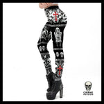 Legging Tête de Mort Croix Rouge - Crâne Passion