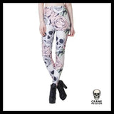Legging Tête de Mort Fleurs - Crâne Passion