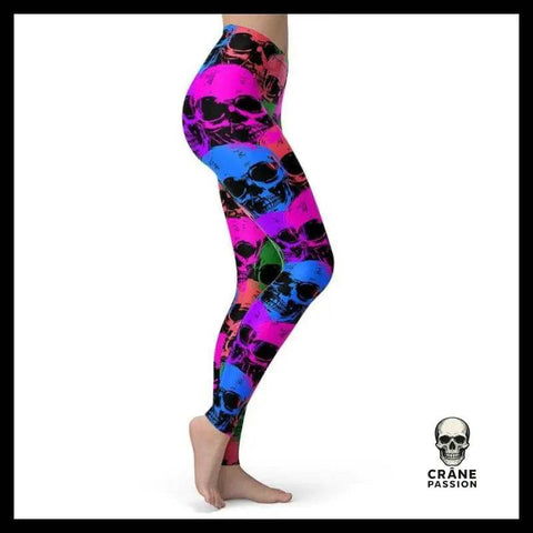 Legging Tête de Mort Fluo - Crâne Passion