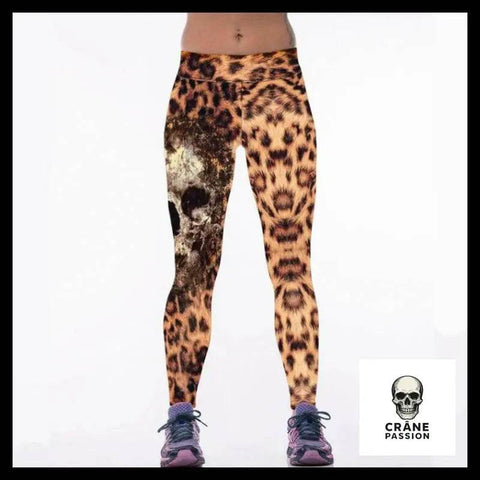 Legging Tête de Mort Leopard - Crâne Passion
