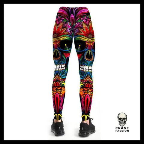 Legging Tête de Mort Multicolore - Crâne Passion