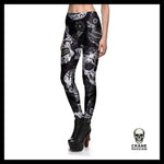 Legging Tête de Mort Noir et Blanc - Crâne Passion