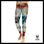 Legging Tête de Mort Papillon Bleu - Crâne Passion