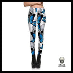 Legging Tête de Mort Papillons Bleu - Crâne Passion